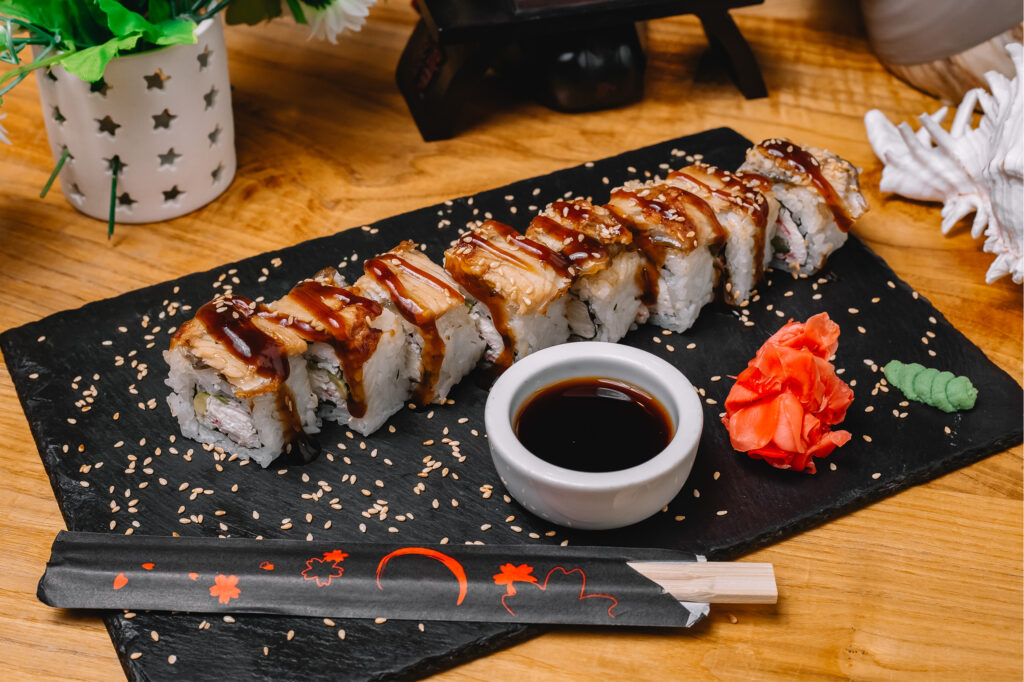 Sushi and salad